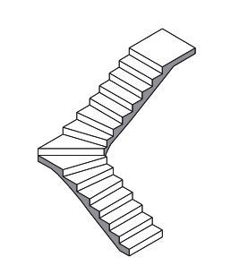 escalier a quatier tournant en bas